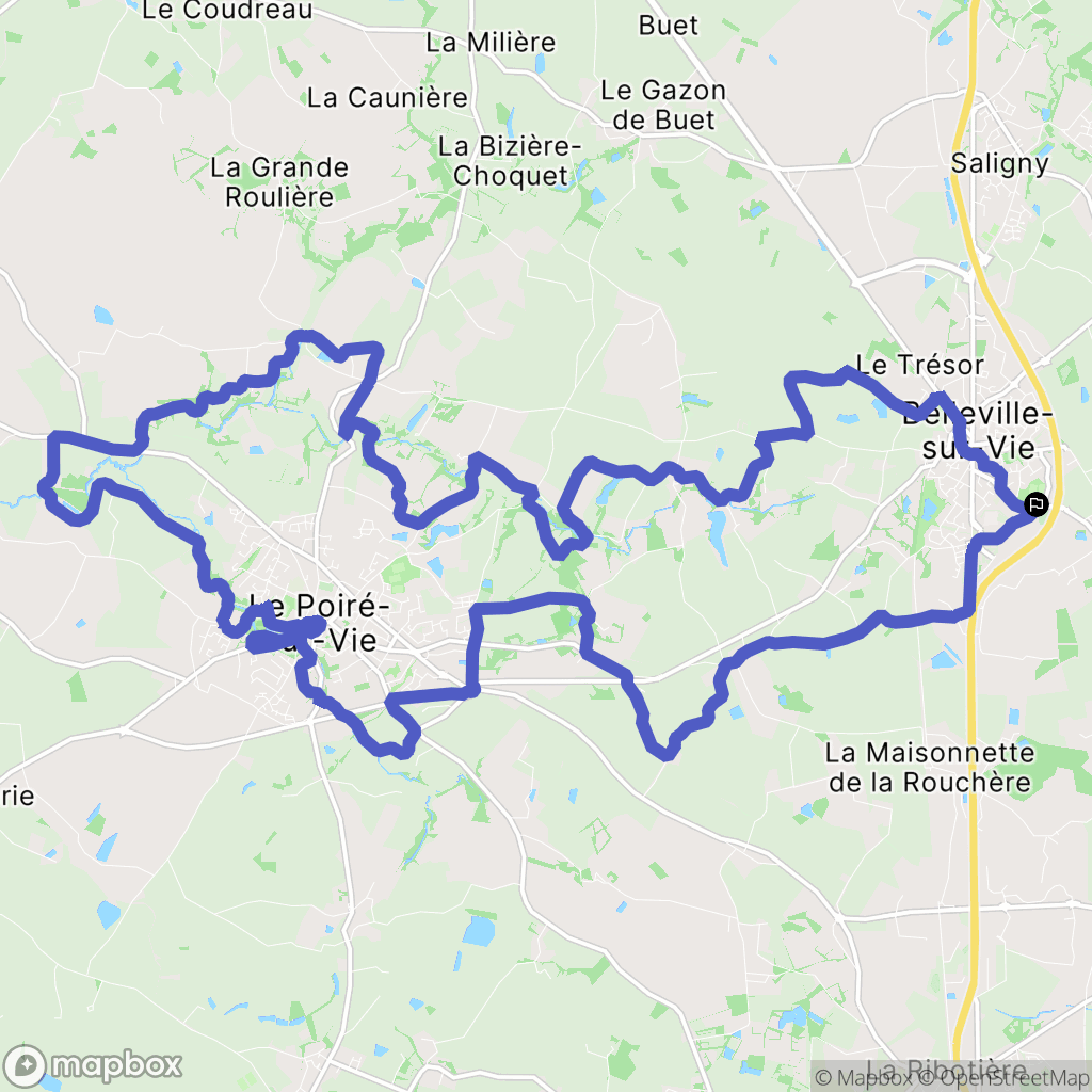 Bellevigny : carte du parcours de randonnée - France