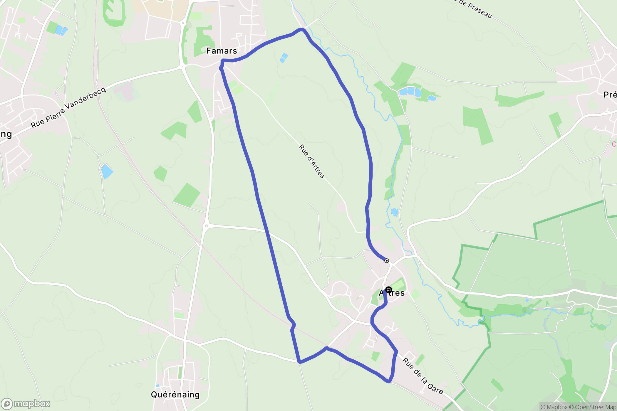 Artres : carte du parcours de randonnée - France