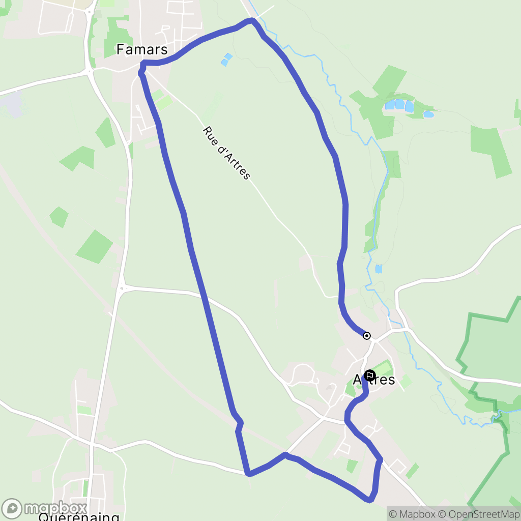 Artres : carte du parcours de randonnée - France