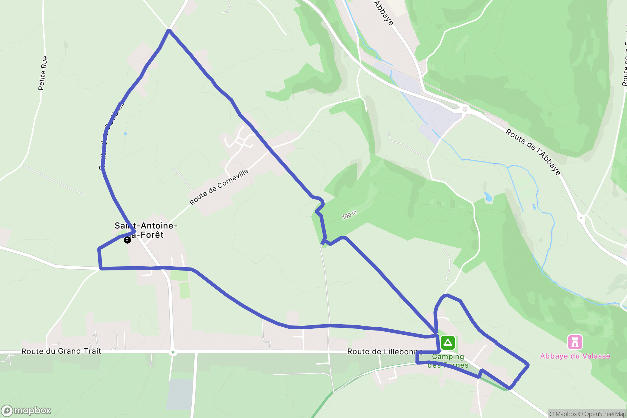 Saint-Antoine-la-Forêt : carte du parcours de randonnée - France