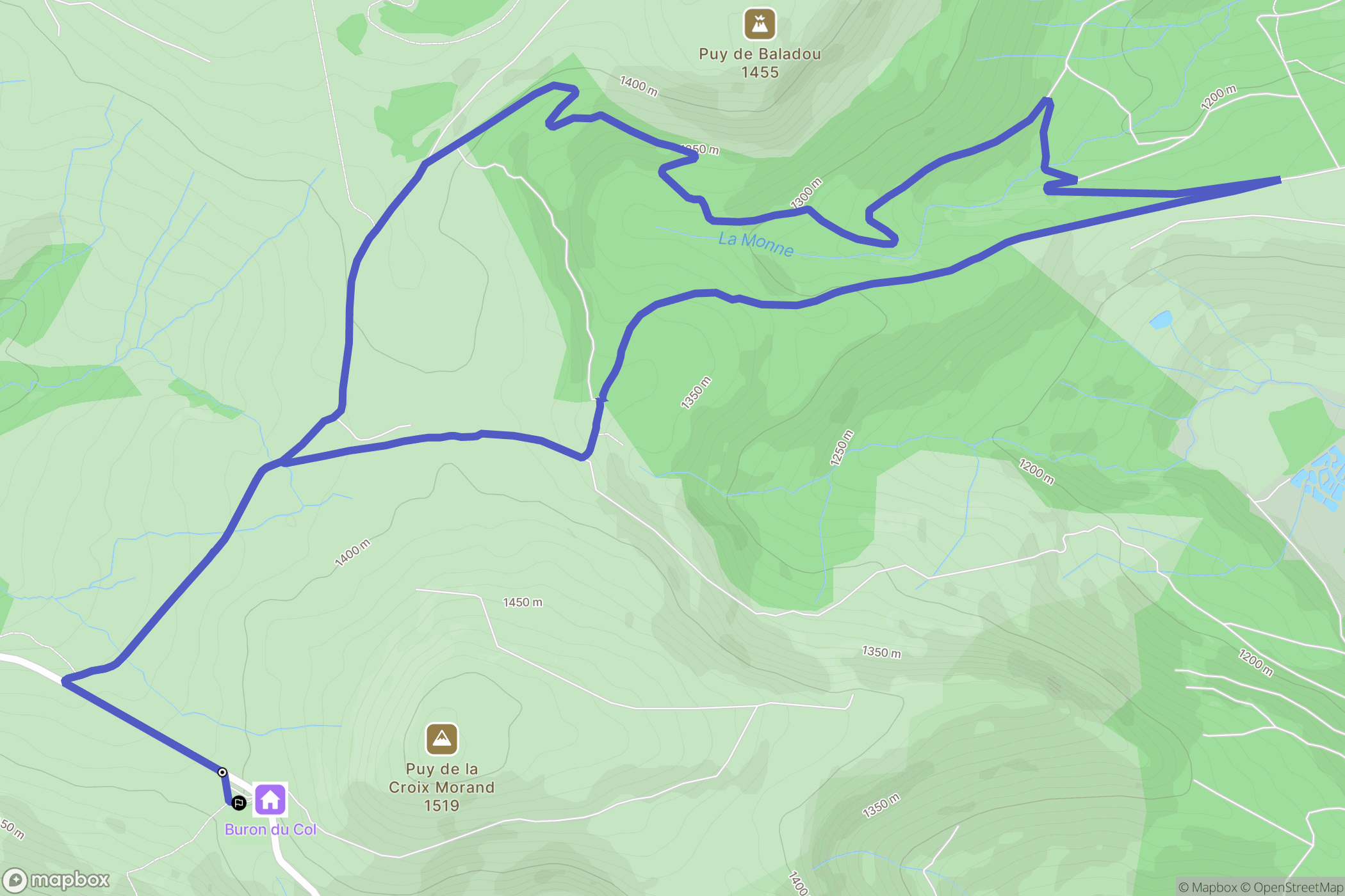 Chambon-sur-Lac : carte du parcours de randonnée - France