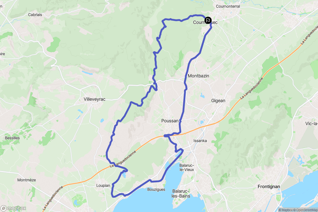 Cournonsec : carte du parcours de randonnée - France