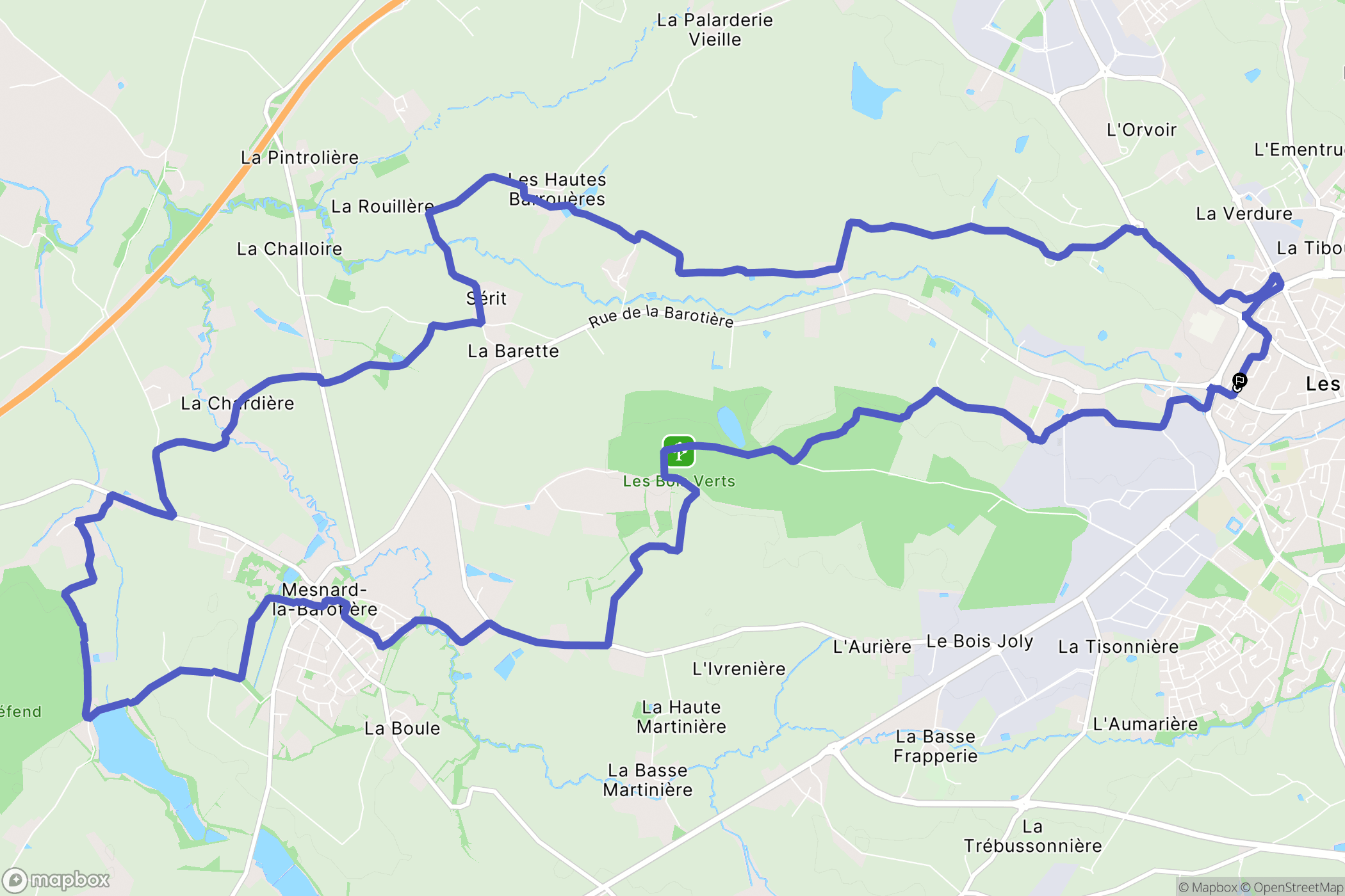 Les Herbiers : carte du parcours de randonnée - France