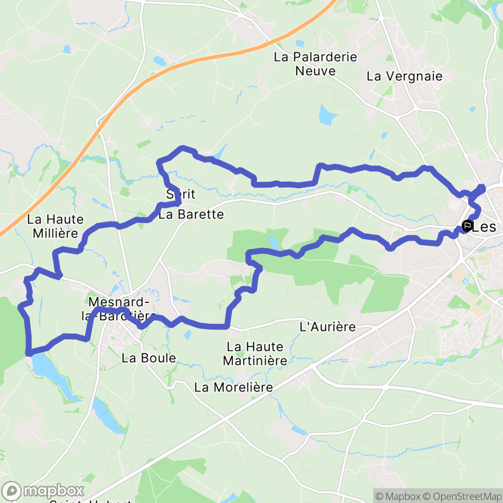 Les Herbiers : carte du parcours de randonnée - France