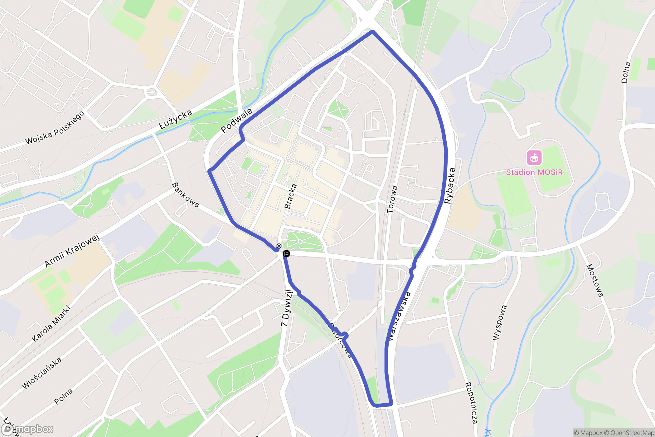 Lubań: mapa trasy - Poland