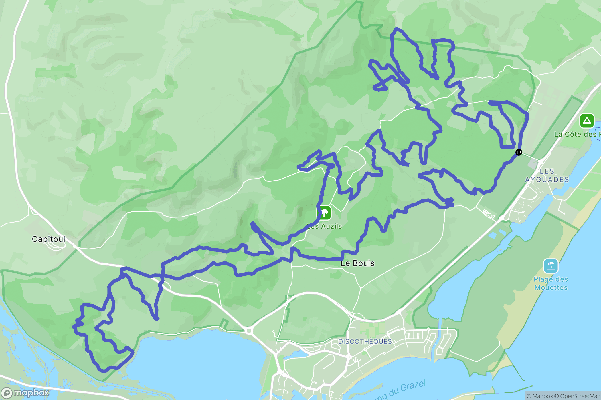 Gruissan : carte du parcours de randonnée - France