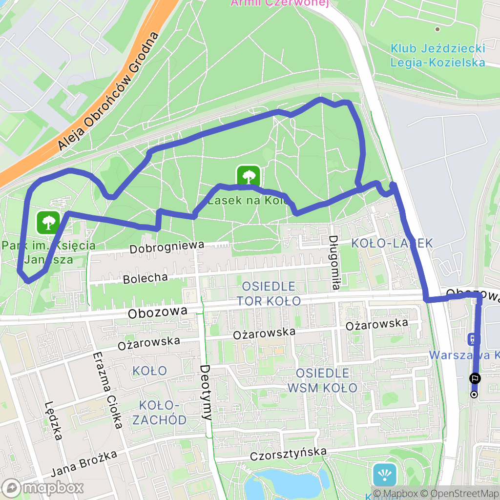 Warszawa: mapa trasy - Poland