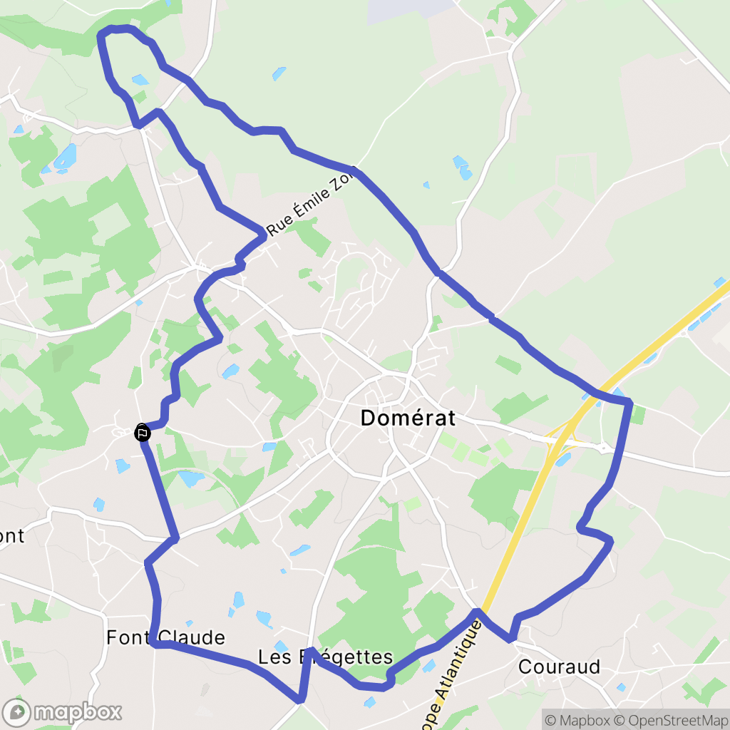 Domérat : carte du parcours de randonnée - France