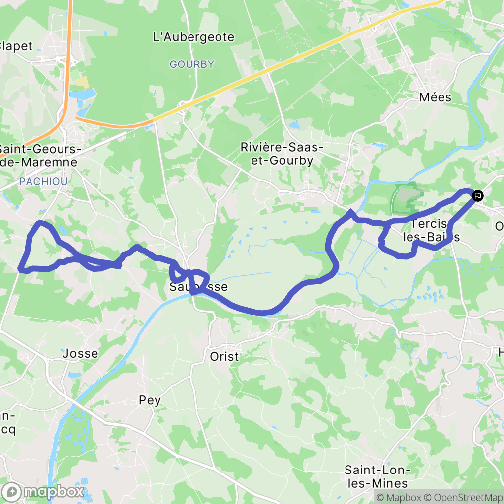 Tercis-les-Bains : carte du parcours de randonnée - France