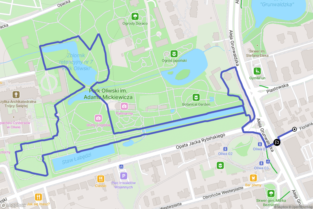 Gdańsk: mapa trasy - Poland