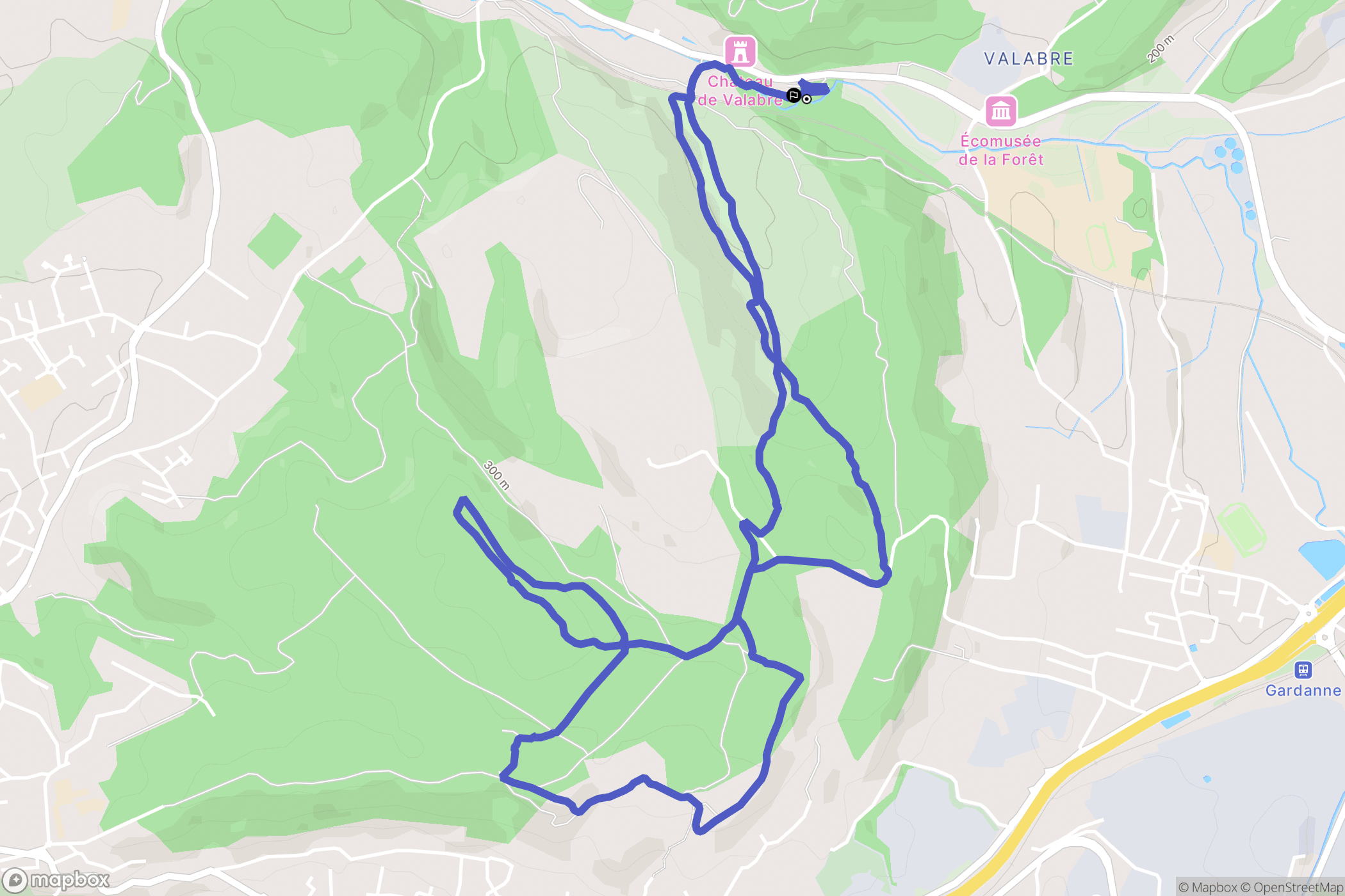 Gardanne : carte du parcours de randonnée - France
