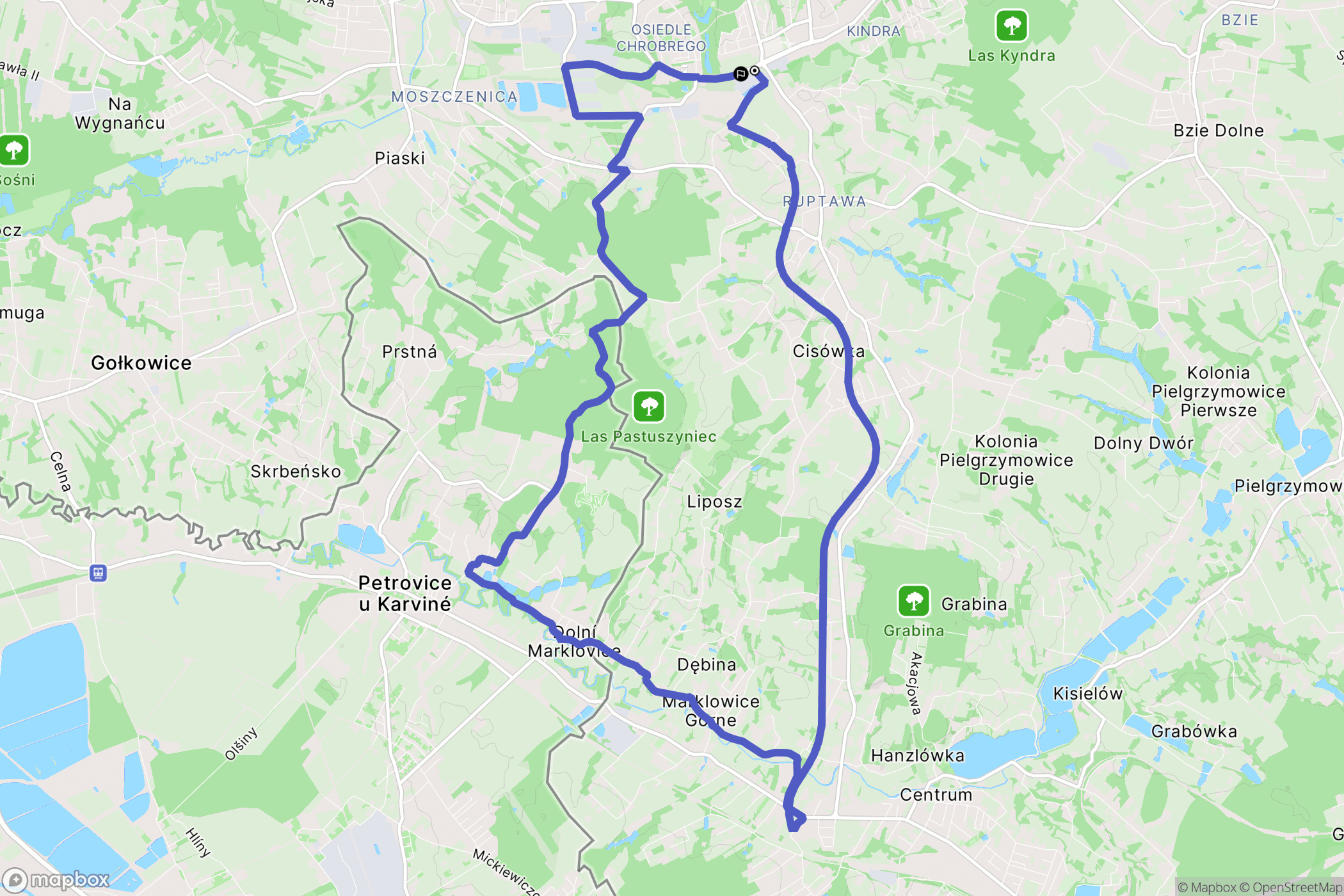 Jastrzębie-Zdrój: mapa trasy - Poland