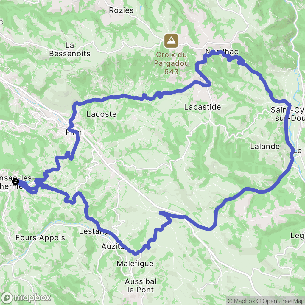 Cransac : carte du parcours de randonnée - France