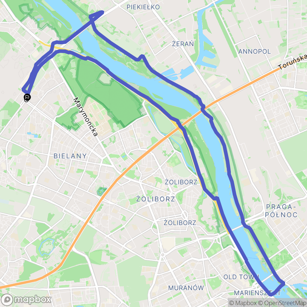 Warszawa: mapa trasy - Poland