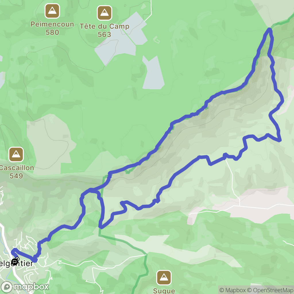 Belgentier : carte du parcours de randonnée - France