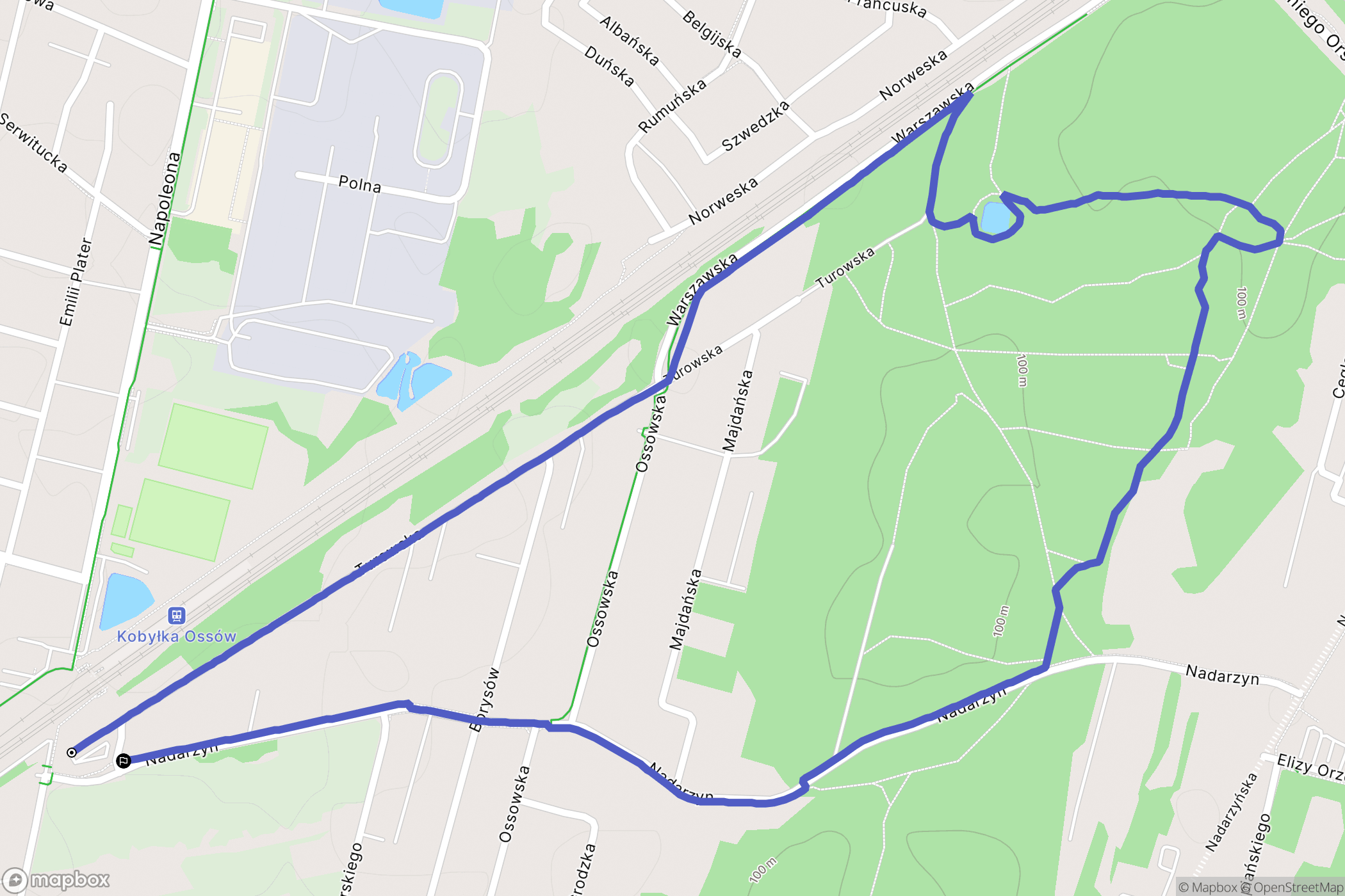 Kobyłka: mapa trasy - Poland