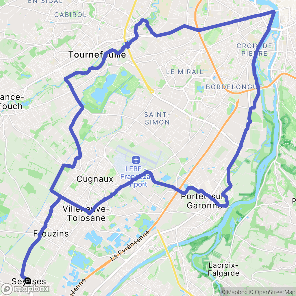 Seysses : carte du parcours de randonnée - France