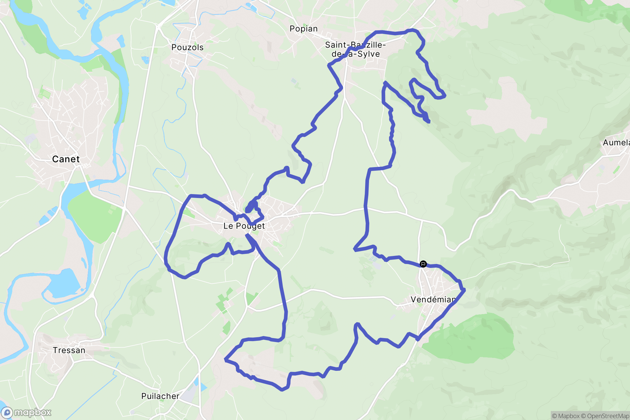 Vendémian : carte du parcours de randonnée - France