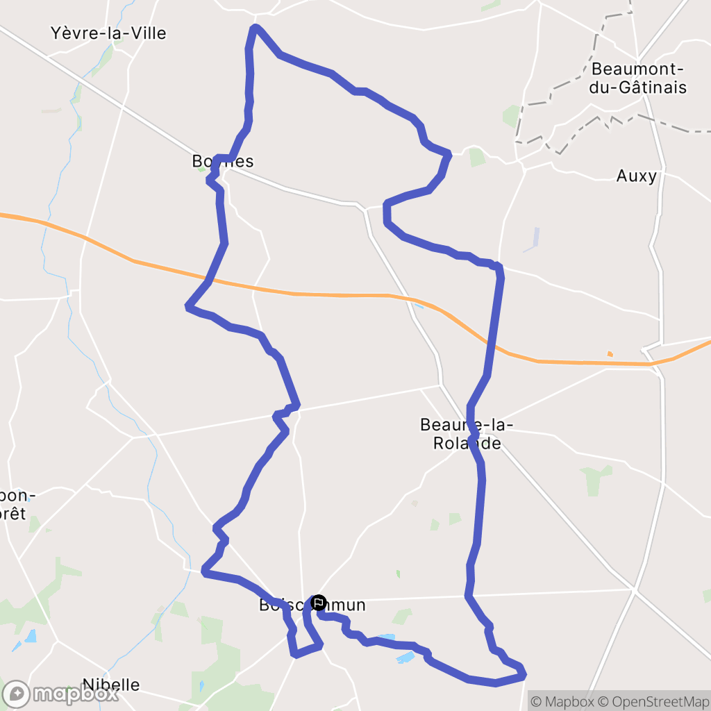Boiscommun : carte du parcours de randonnée - France
