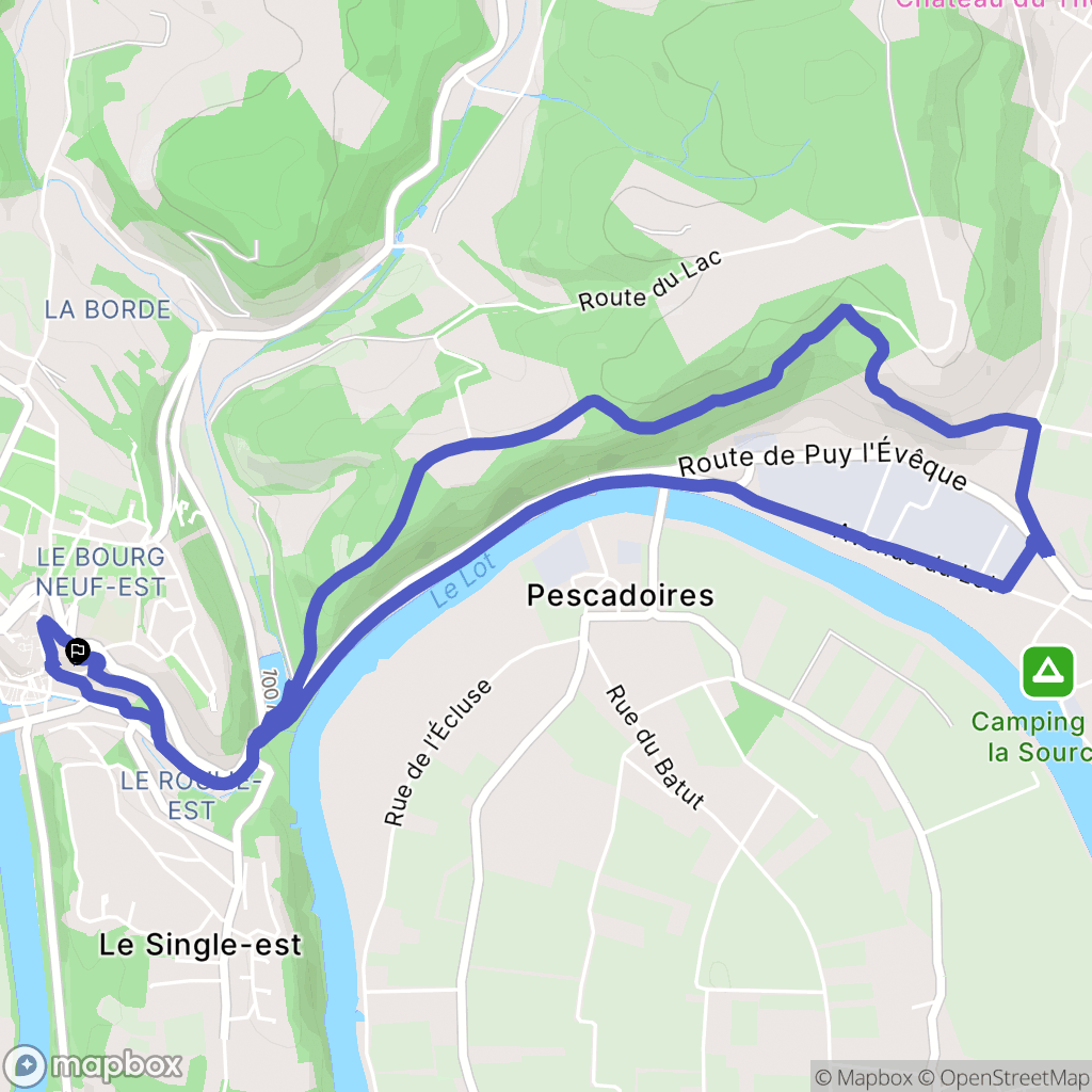 Puy-l'Évêque : carte du parcours de randonnée - France
