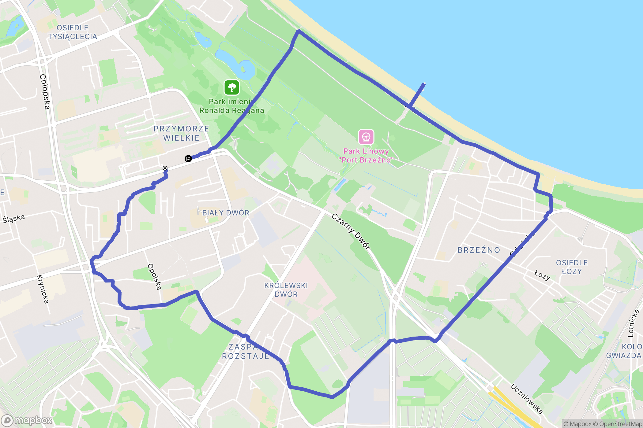 Gdańsk: mapa trasy - Poland