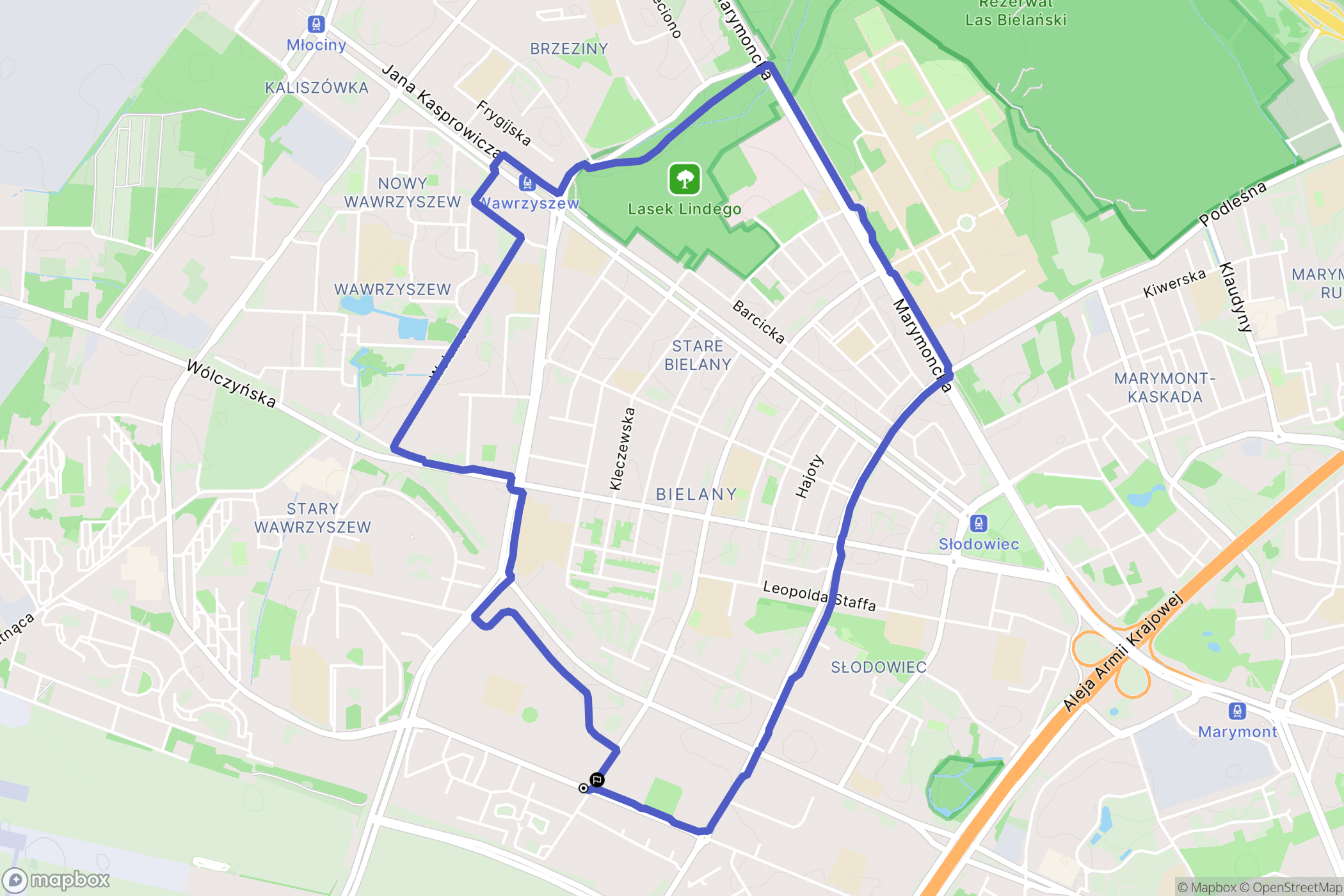 Warszawa: mapa trasy - Poland