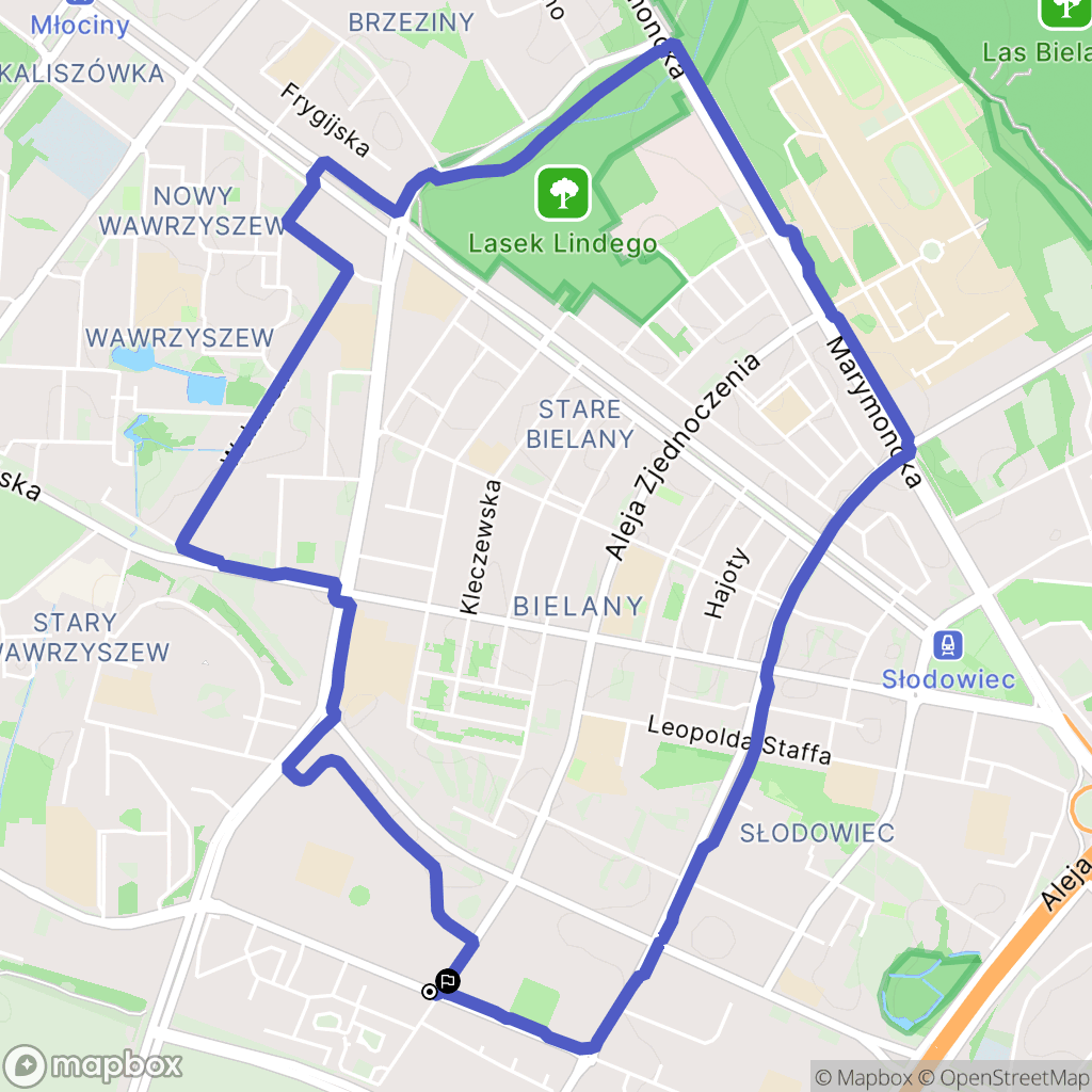 Warszawa: mapa trasy - Poland