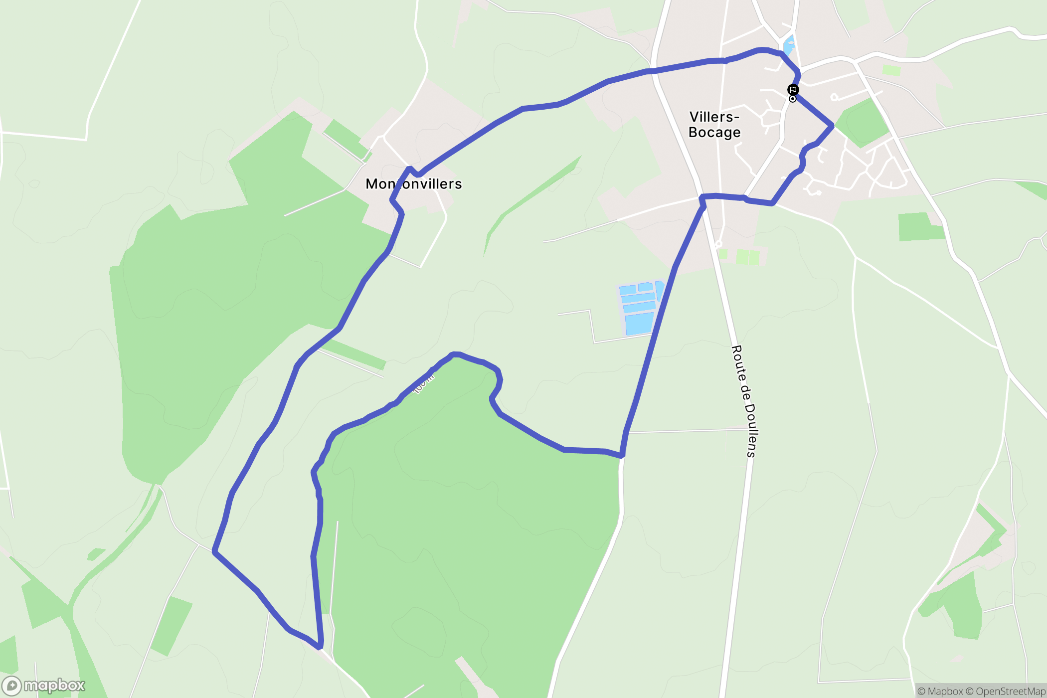 Villers-Bocage : carte du parcours de randonnée - France