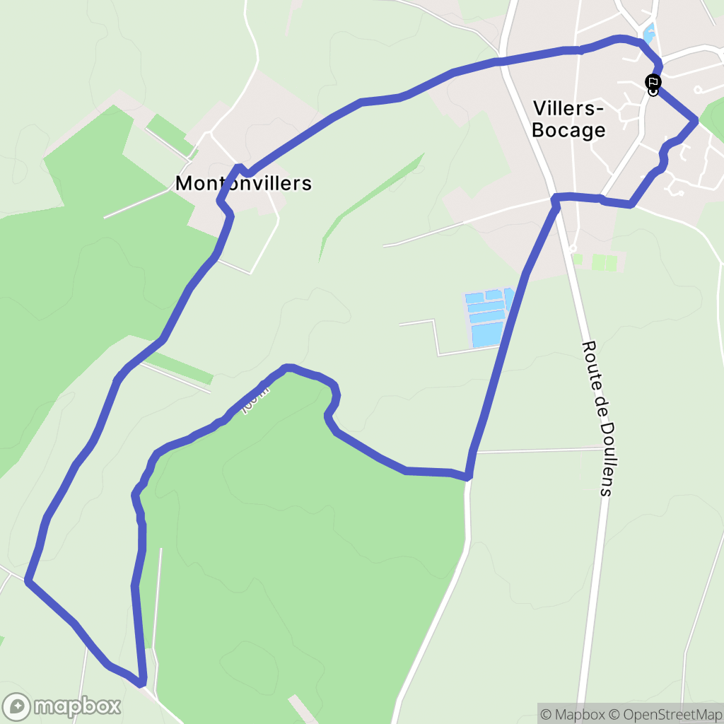 Villers-Bocage : carte du parcours de randonnée - France