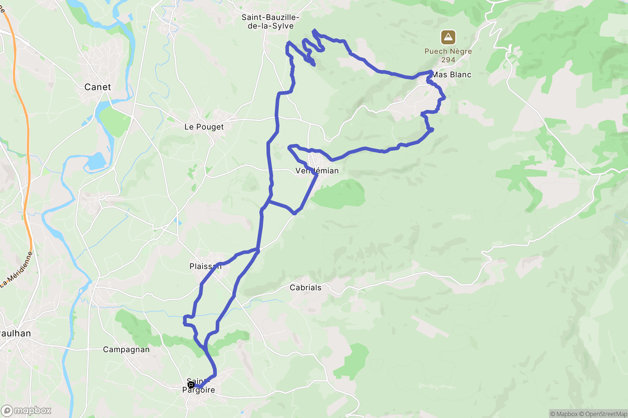 Saint-Pargoire : carte du parcours de randonnée - France