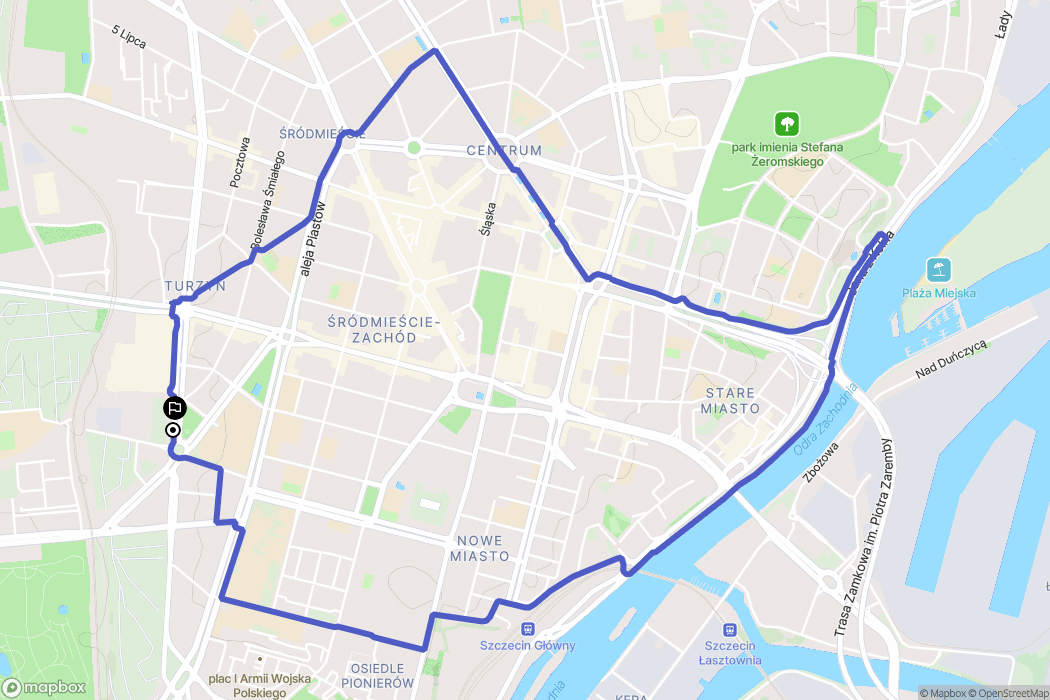 Szczecin: mapa trasy - Poland