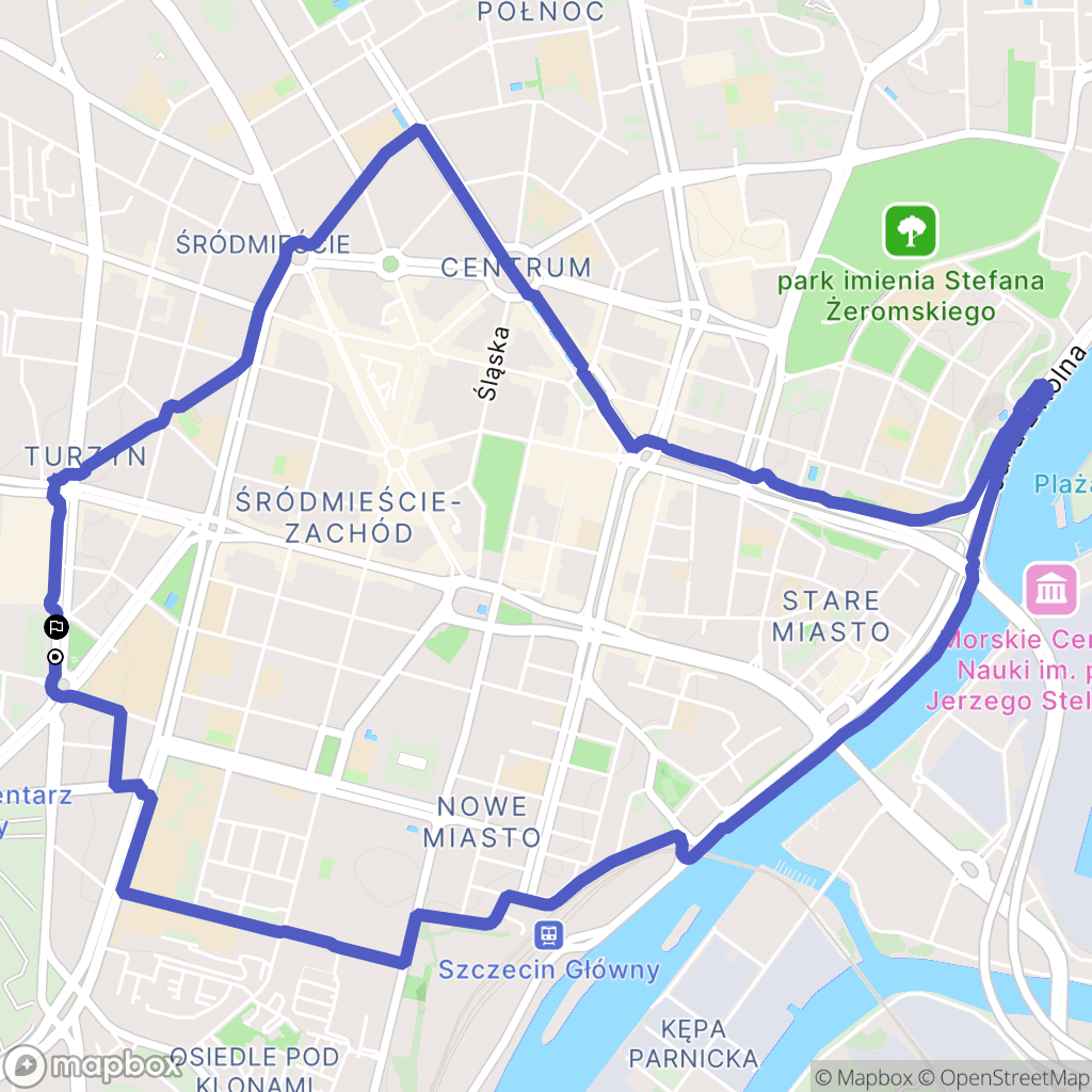 Szczecin: mapa trasy - Poland