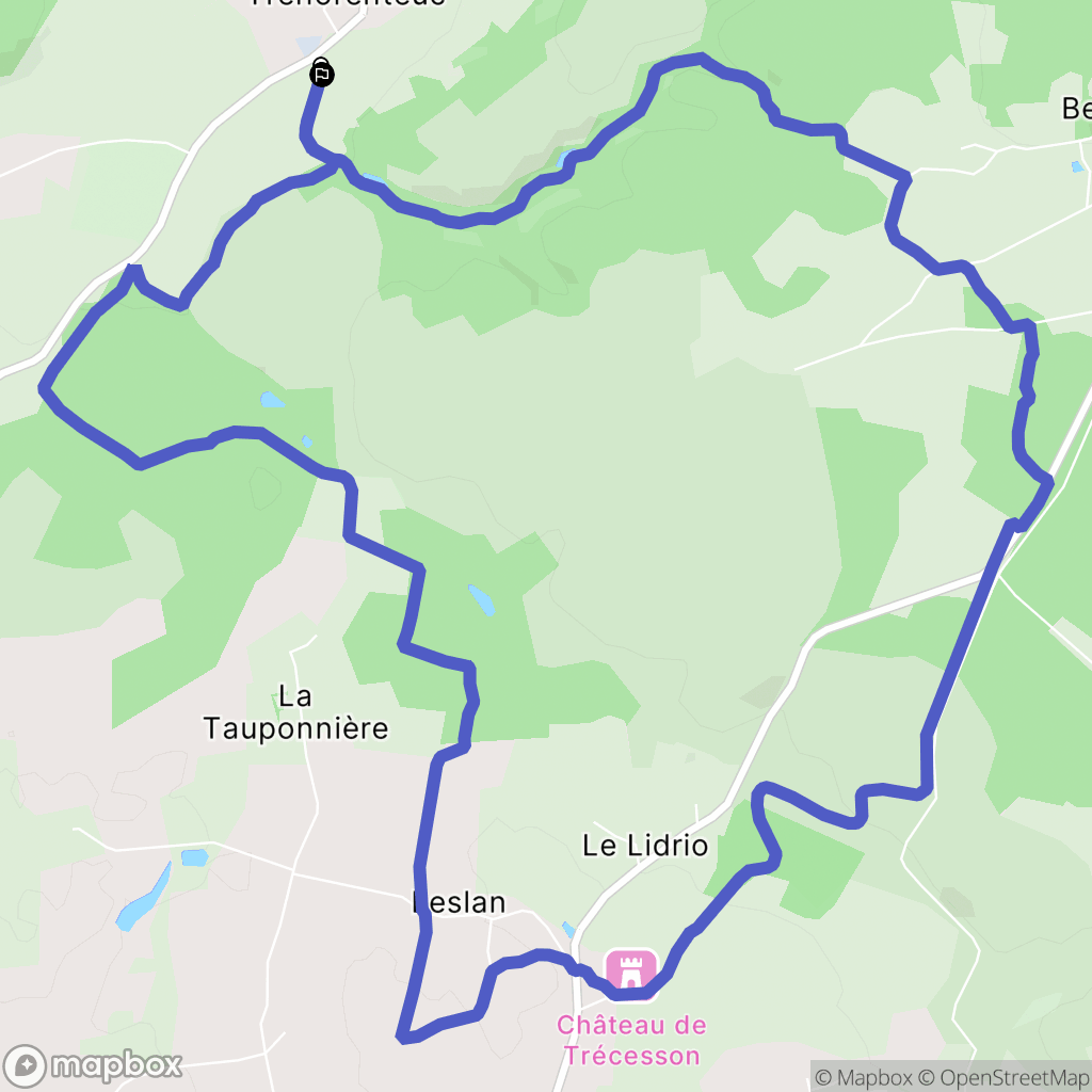 Tréhorenteuc : carte du parcours de randonnée - France