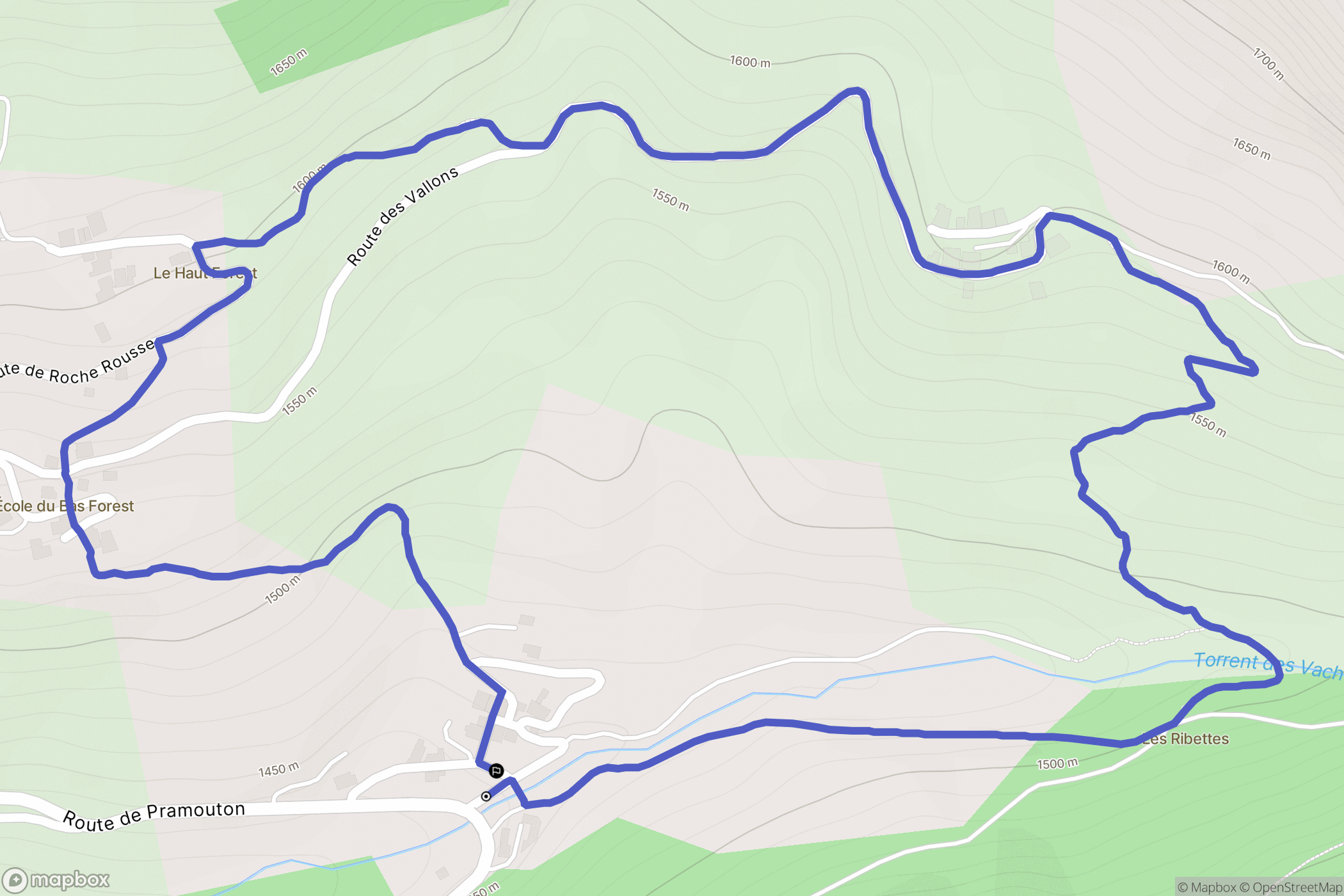 Les Orres : carte du parcours de randonnée - France