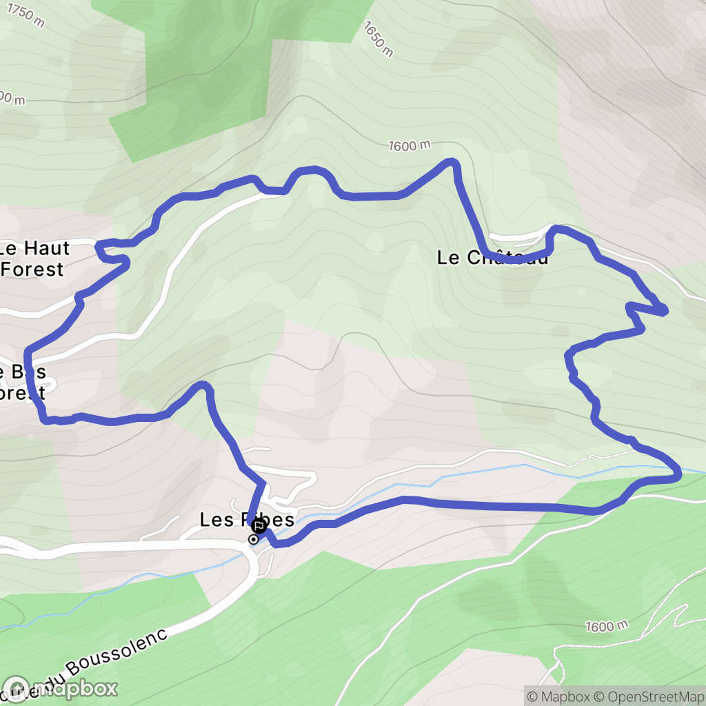 Les Orres : carte du parcours de randonnée - France