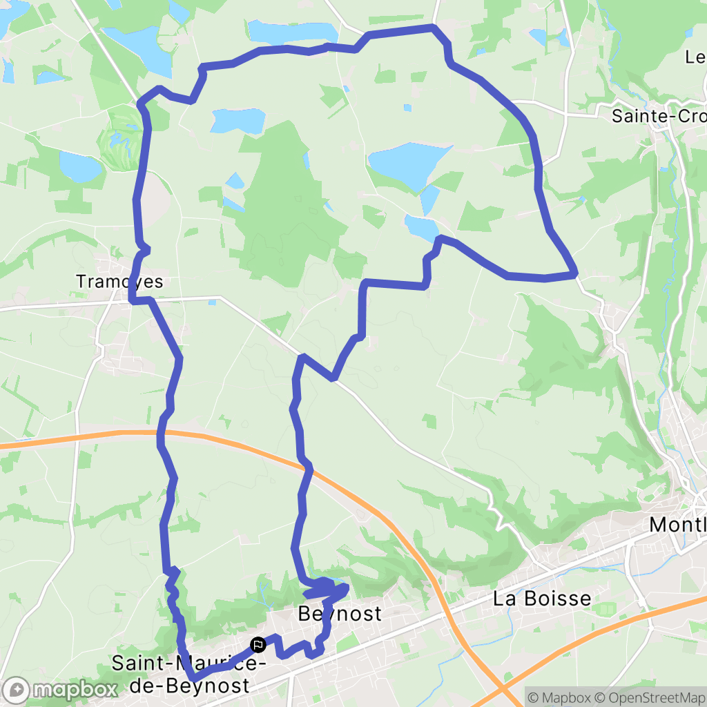 Beynost : carte du parcours de randonnée - France