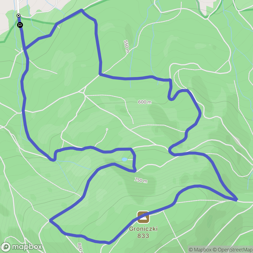 Kozy: mapa trasy - Poland