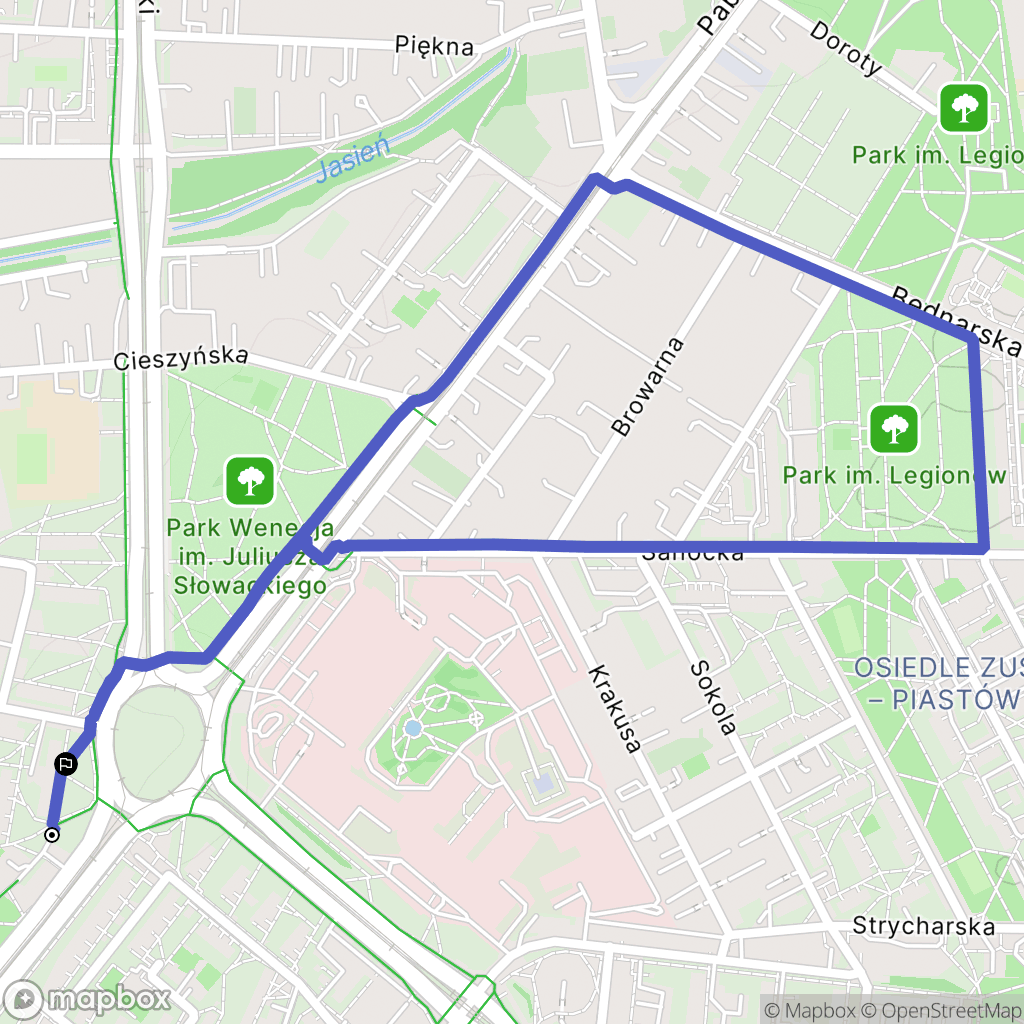 Łódź: mapa trasy - Poland
