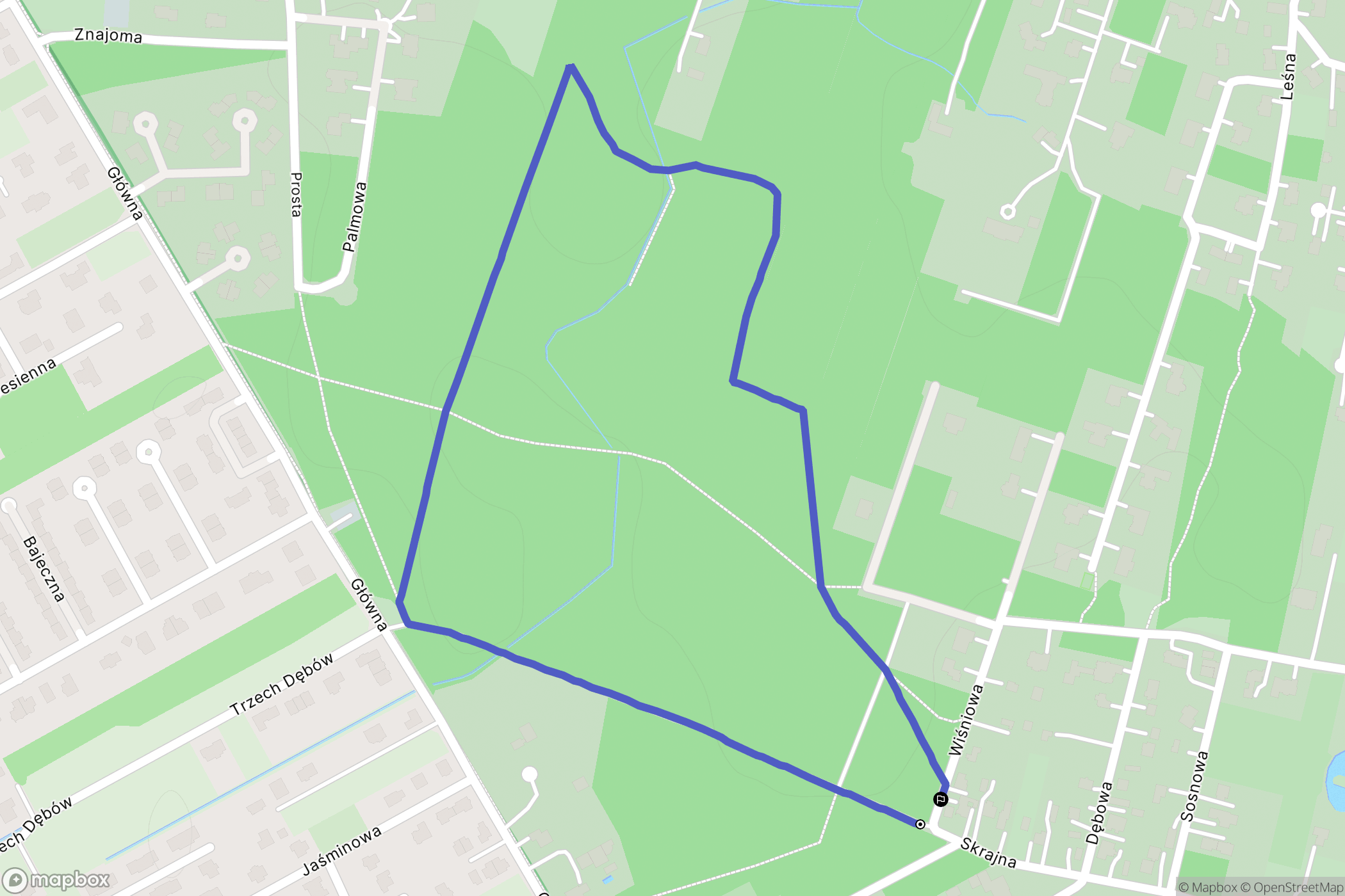 Jazgarzewszczyzna: mapa trasy - Poland