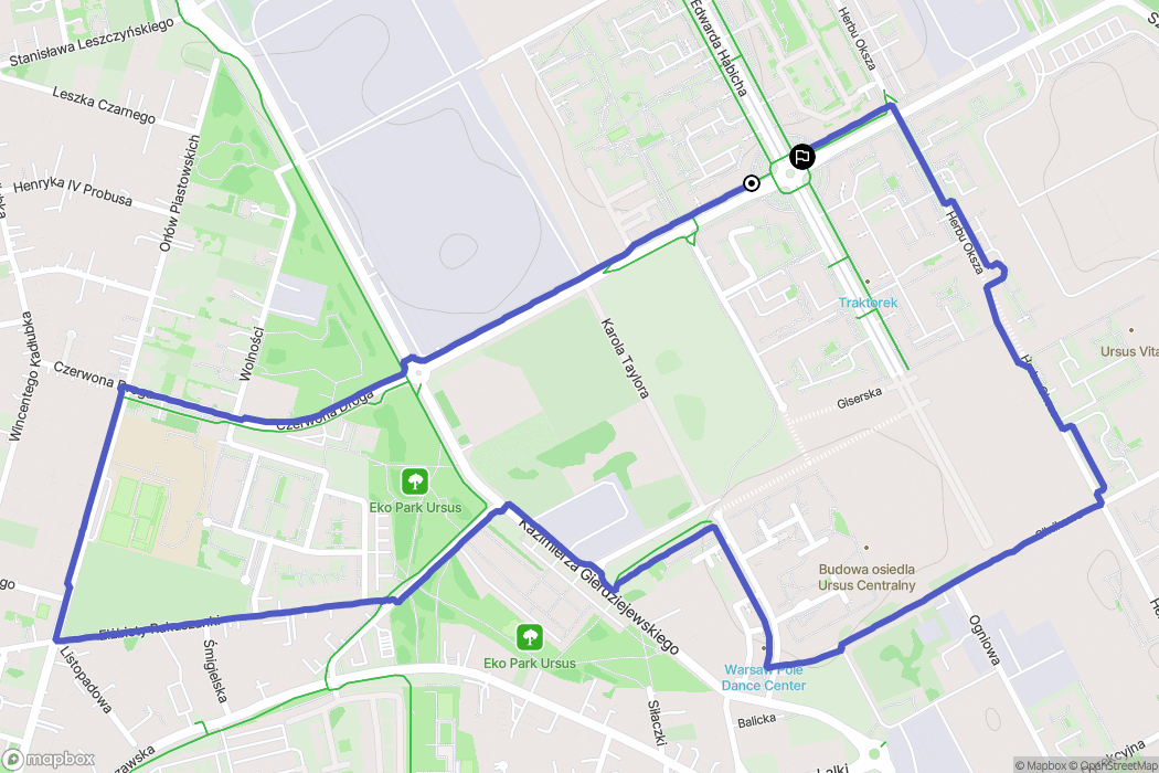 Warszawa: mapa trasy - Poland