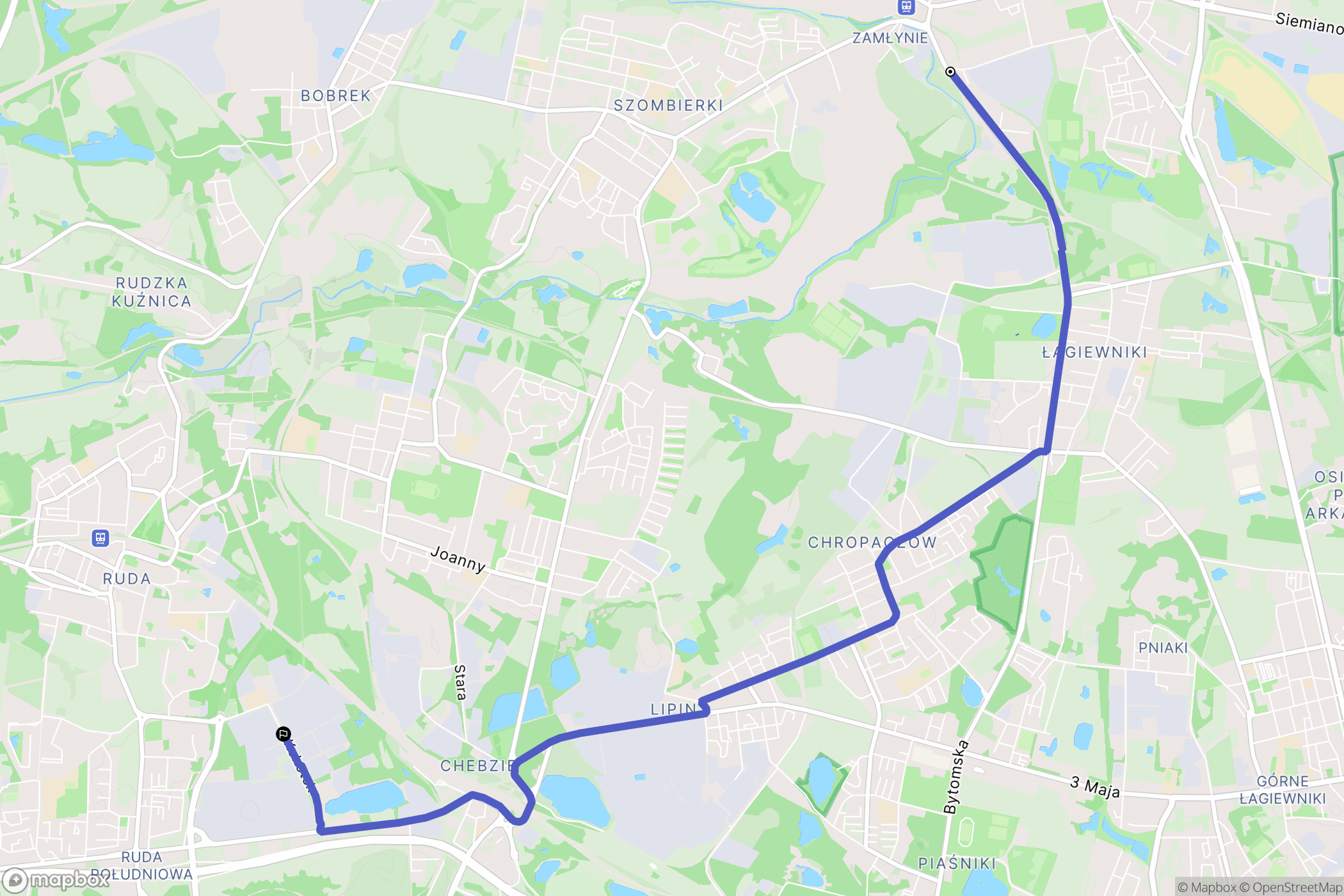 Bytom: mapa trasy - Poland