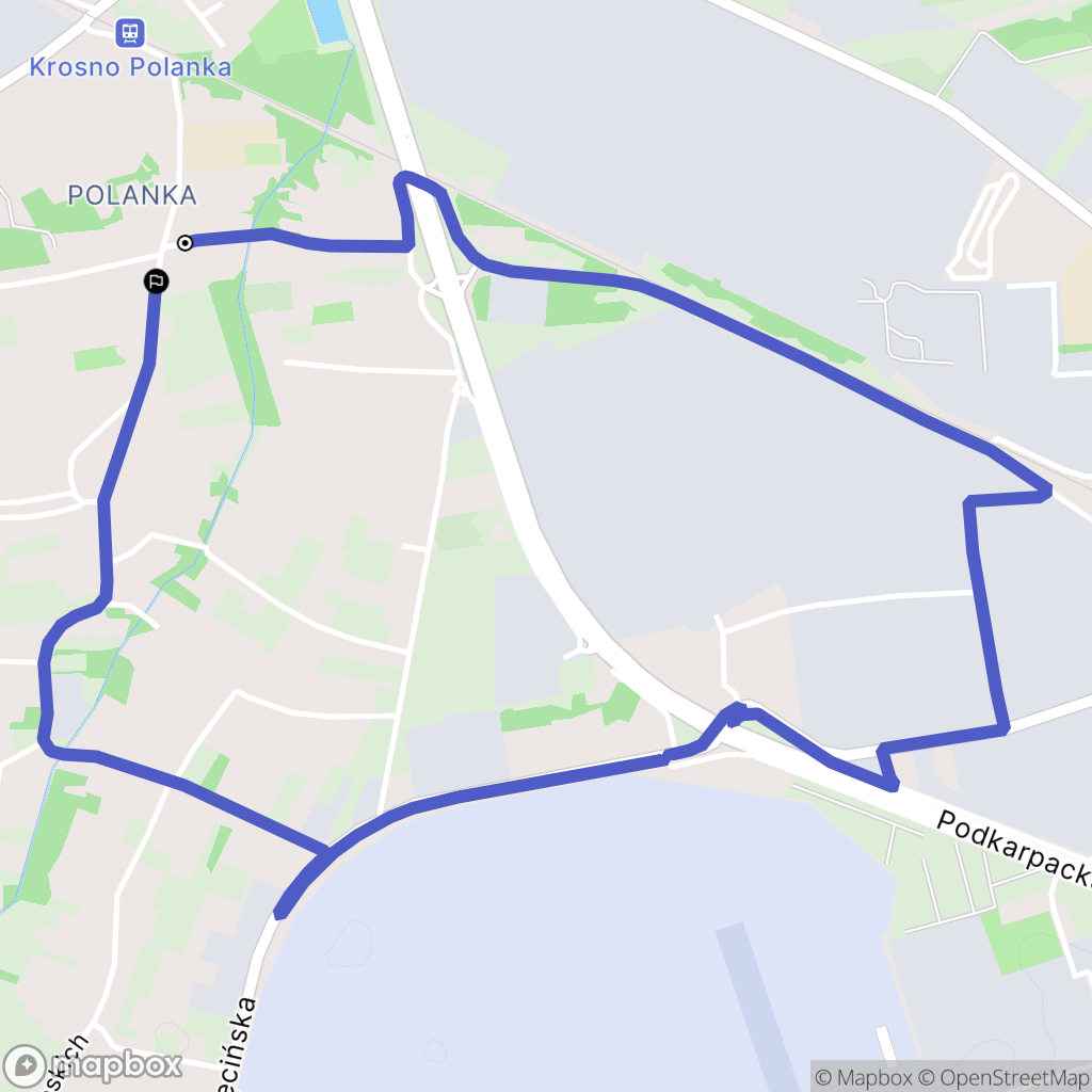 Krosno: mapa trasy - Poland