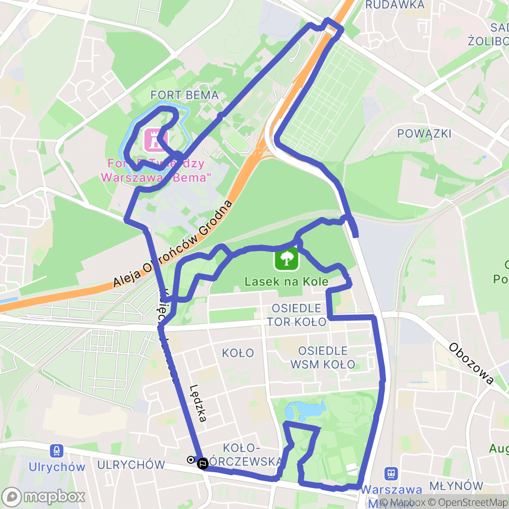 Warszawa: mapa trasy - Poland
