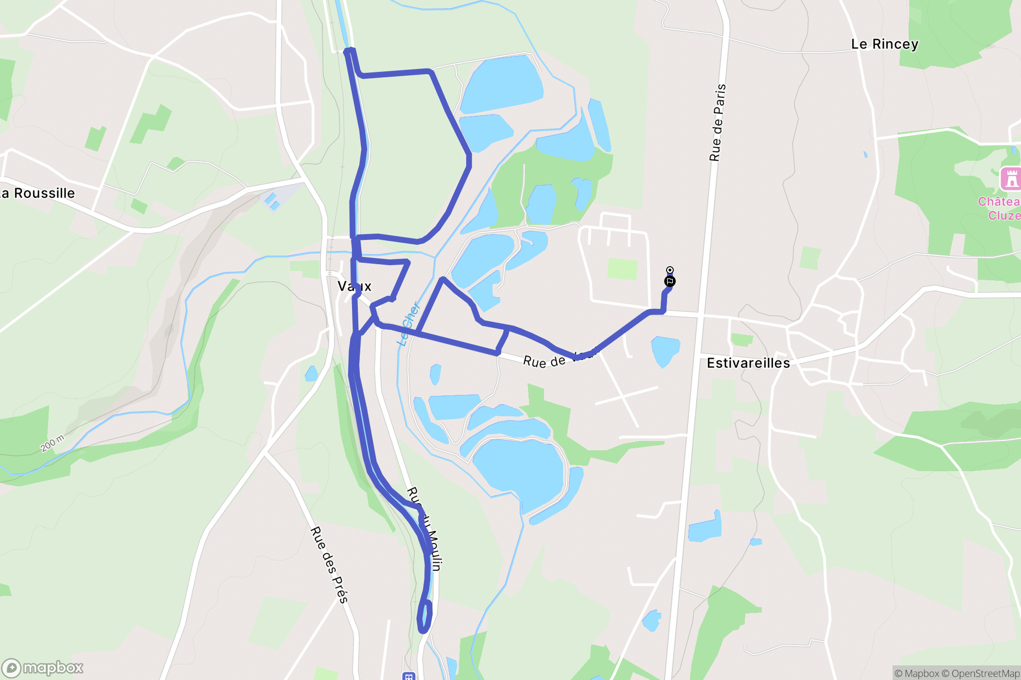 Estivareilles : carte du parcours de randonnée - France