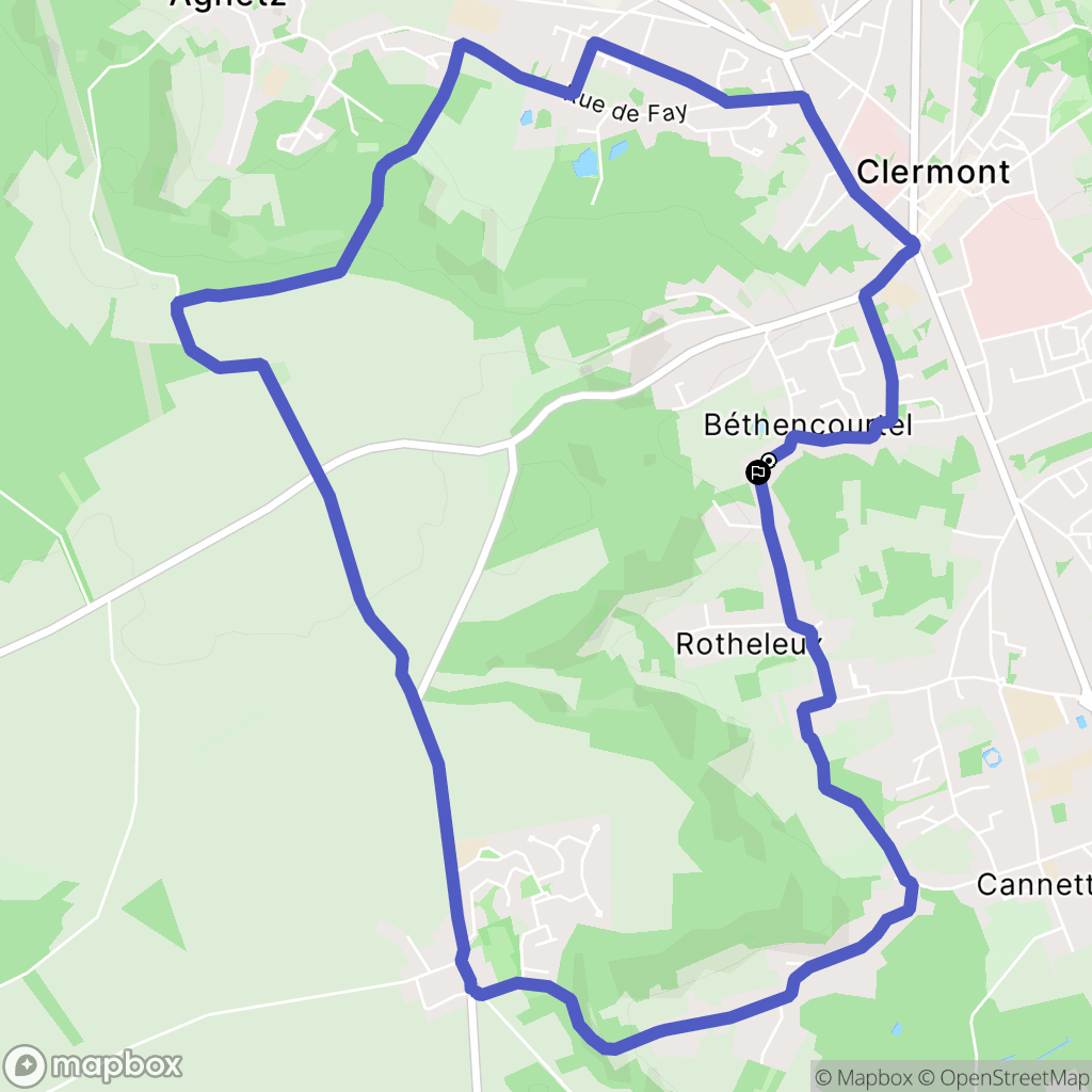 Clermont : carte du parcours de randonnée - France