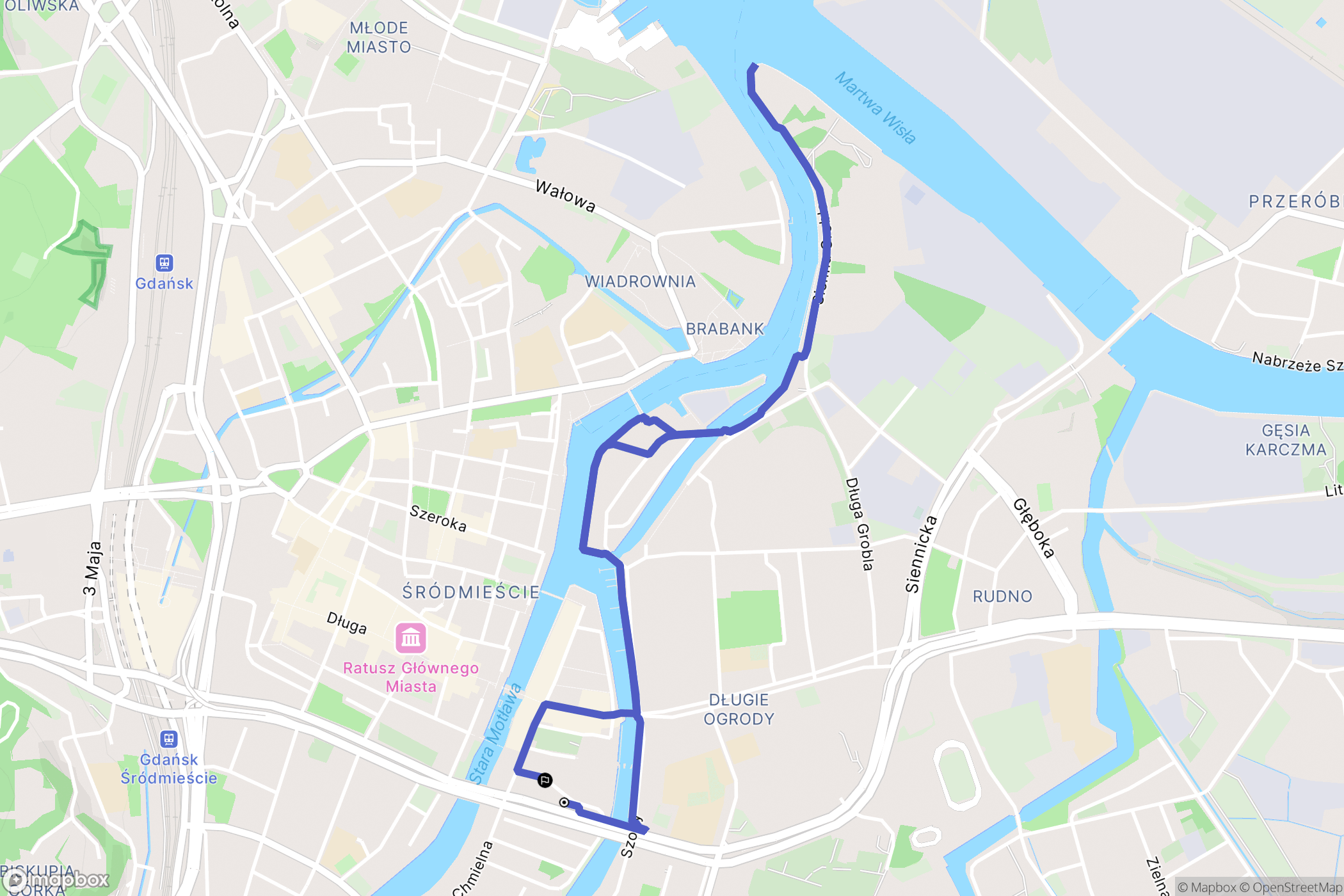 Gdańsk: mapa trasy - Poland