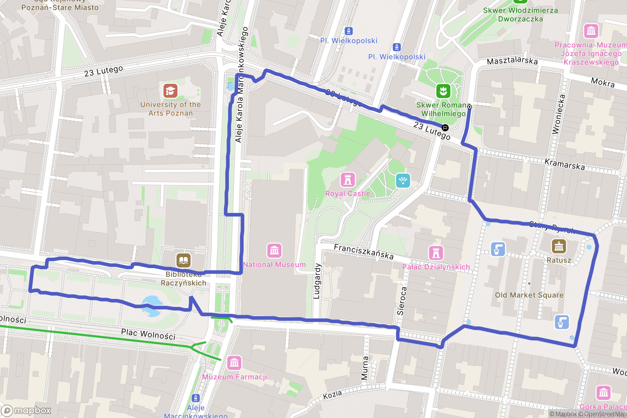 Poznań: mapa trasy - Poland