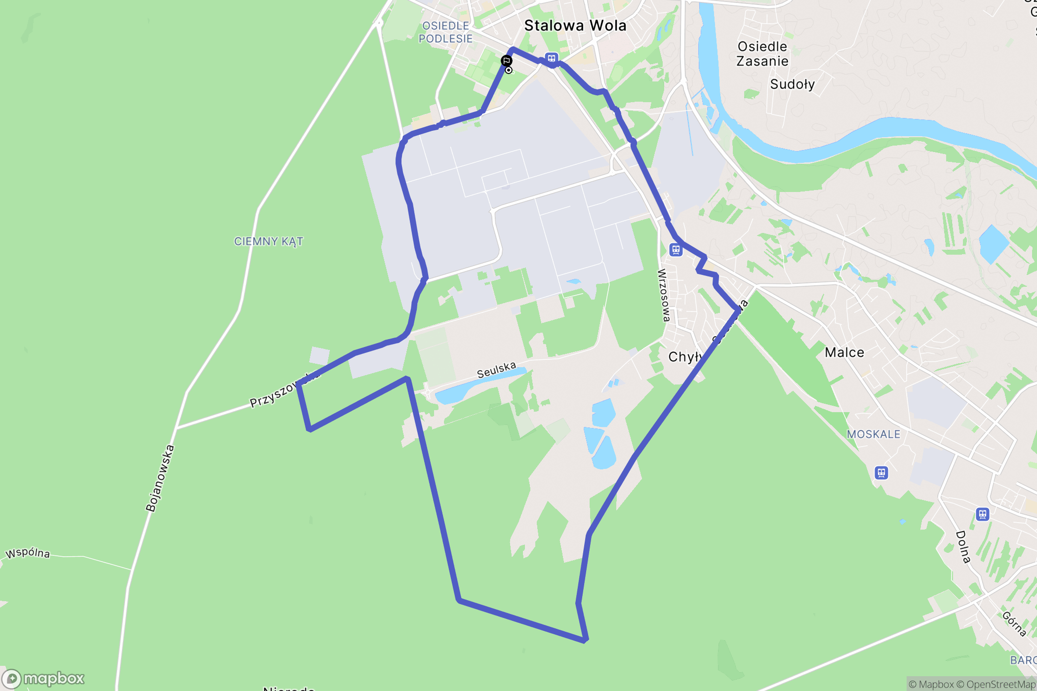 Stalowa Wola: mapa trasy - Poland