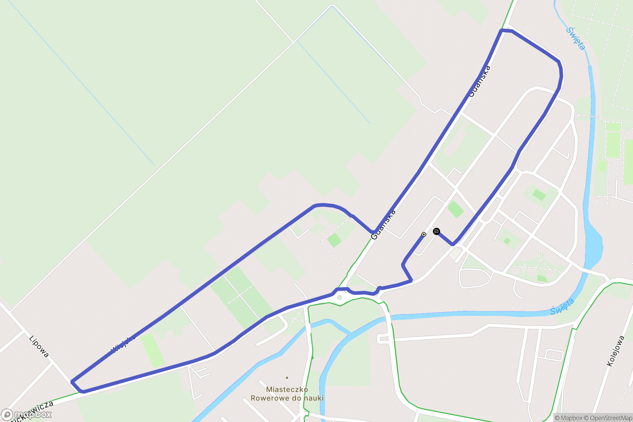 Nowy Staw: mapa trasy - Poland