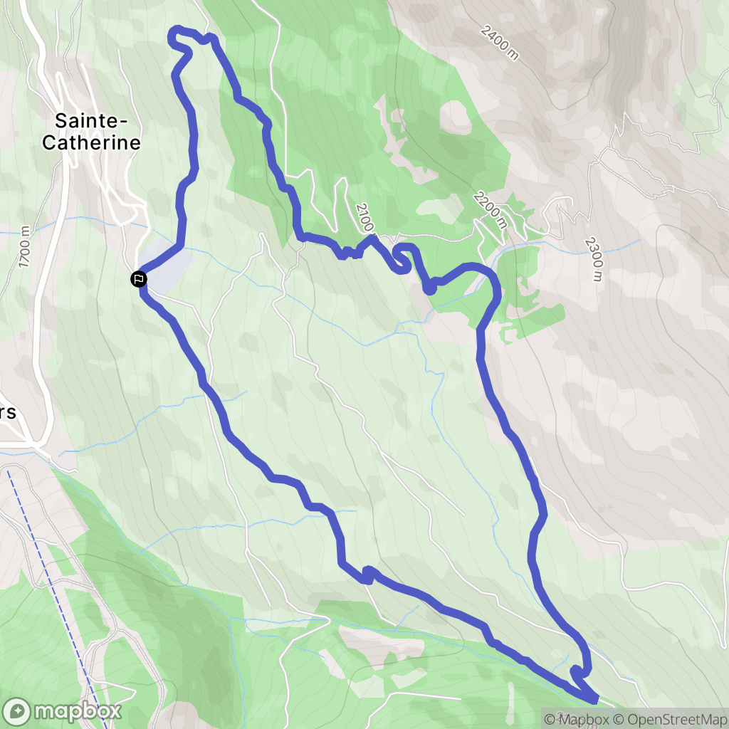 Vars : carte du parcours de randonnée - France